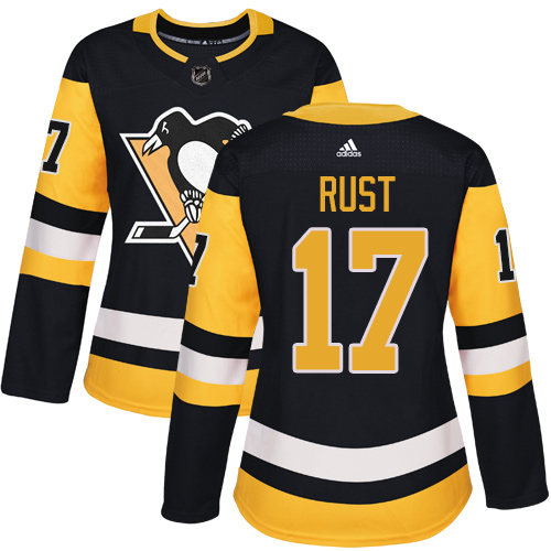 Adidas Pittsburgh Penguins #17 Bryan Rust Black Home Authentic Women Stitched NHL Jersey
